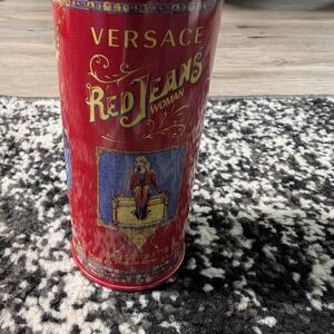 Versace Red Jeans Woman Red and Gold Cylindrical Fragrance Tin